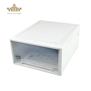 30L plastic drawer storage box with wheels