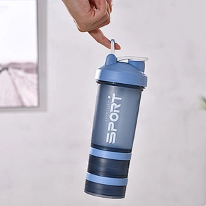500ml 16oz PP biodegradable water logo custom bicycle sport gym portable protein shaker bottles with stainless steel ball