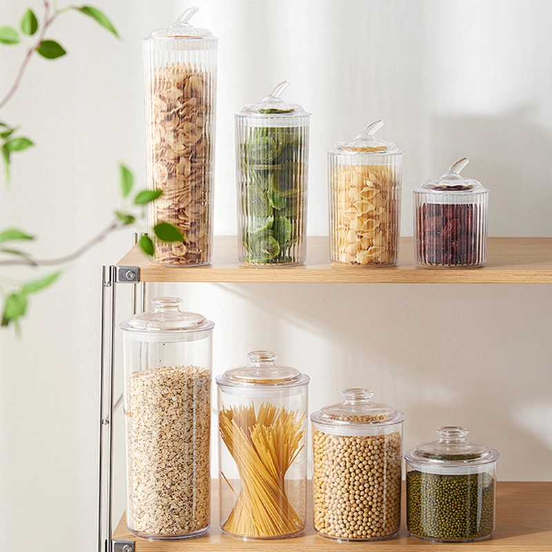 Sugar eco-friendly Round storage bottles & jars clear plastic airless transparent container jar 1000ml packaging