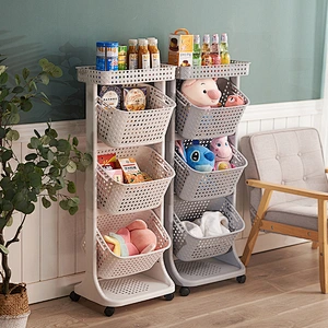 multifunctional movable bathroom corner storage rack & toy shelf home with wheels