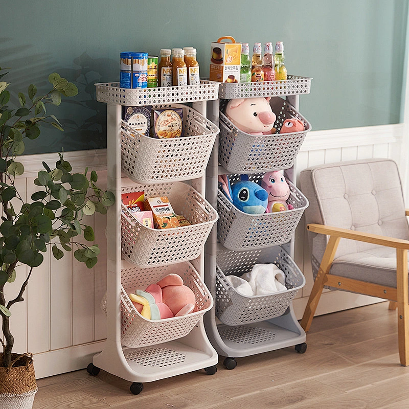 multifunctional movable bathroom corner storage rack & toy shelf home with wheels