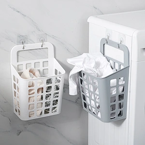 plastic small mesh woven laundry bath wall mounted storage
