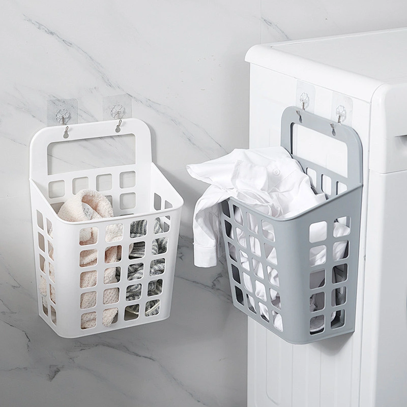 plastic small mesh woven laundry bath wall mounted storage