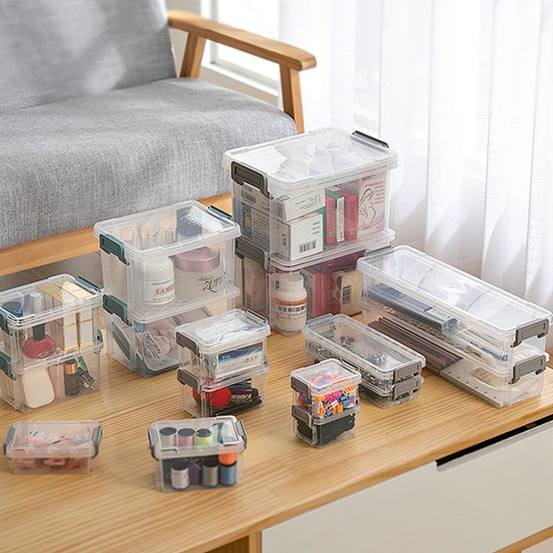 home office desk easy locked transparent small plastic drawer storage box set with lid organizer container Medical Kit box