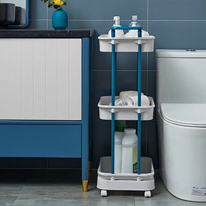 multifunctional kitchen home storage rack wicker shelf organizer for bathroom with wheels