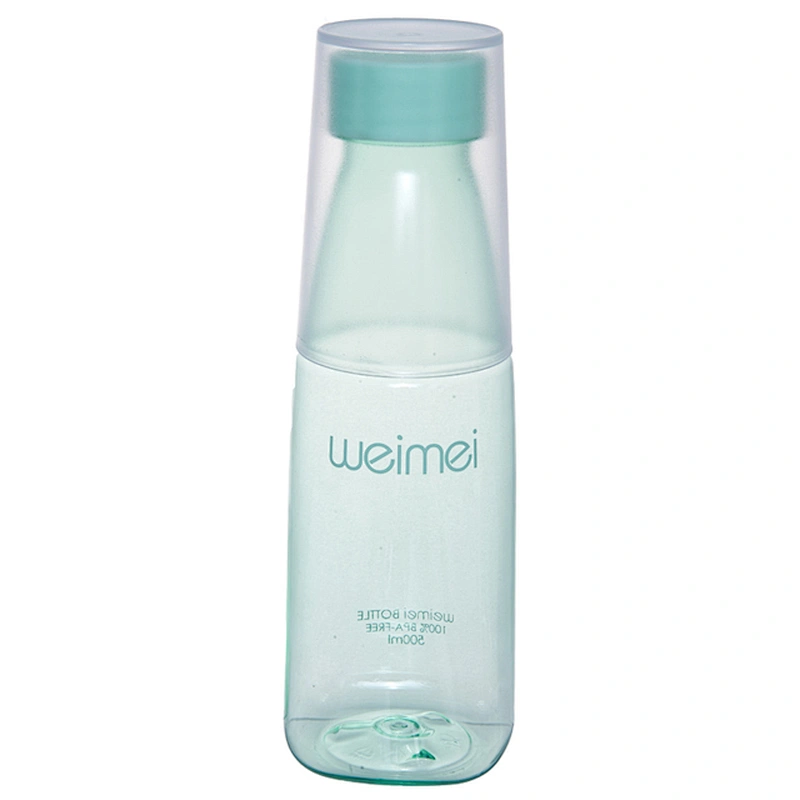 600ML TRITAN BPA Free Plastic Drinking Water Bottle With Cup
