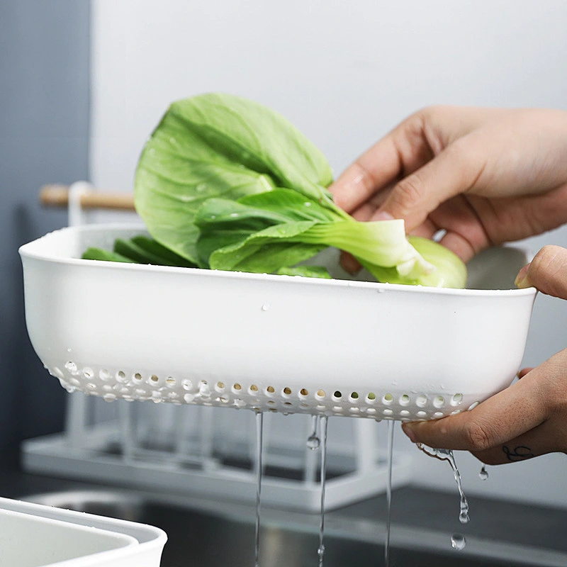 collapsible storage container kitchen plastic vegetable drain basket washing bowl fresh