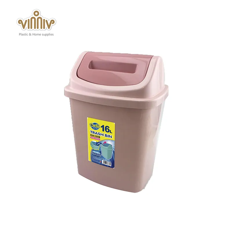 16L plastic square flip plastic waste bin