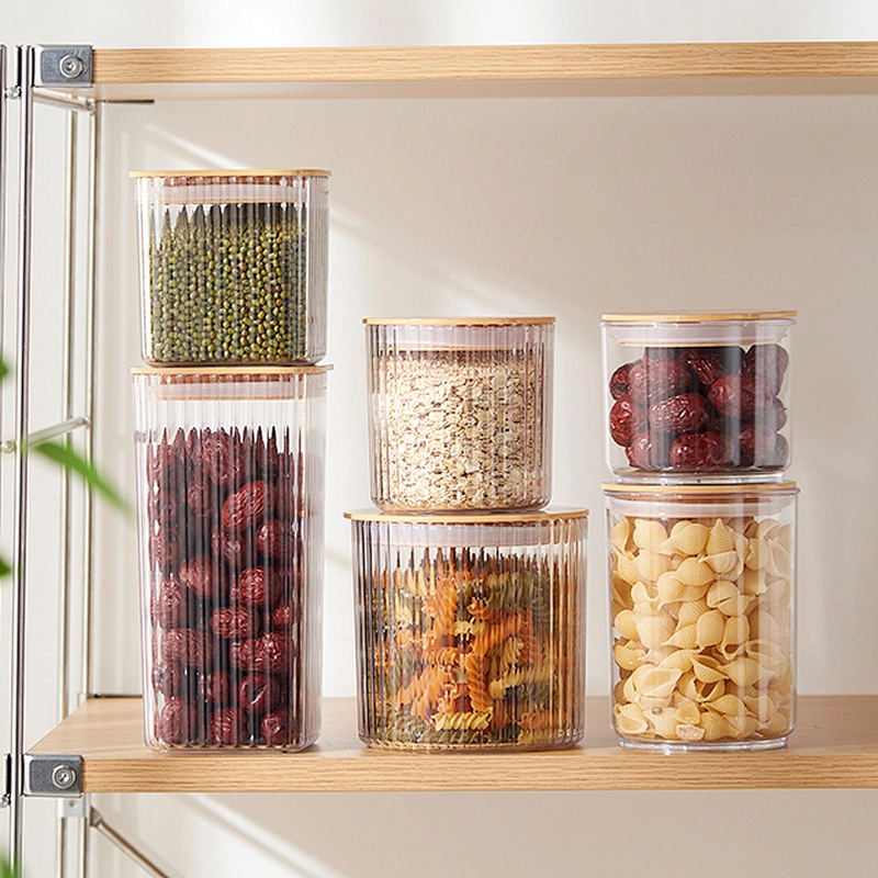 Eco-friendly Square wholesale canning plastic food storage jars food grade For Sugar,Candy, Cookie