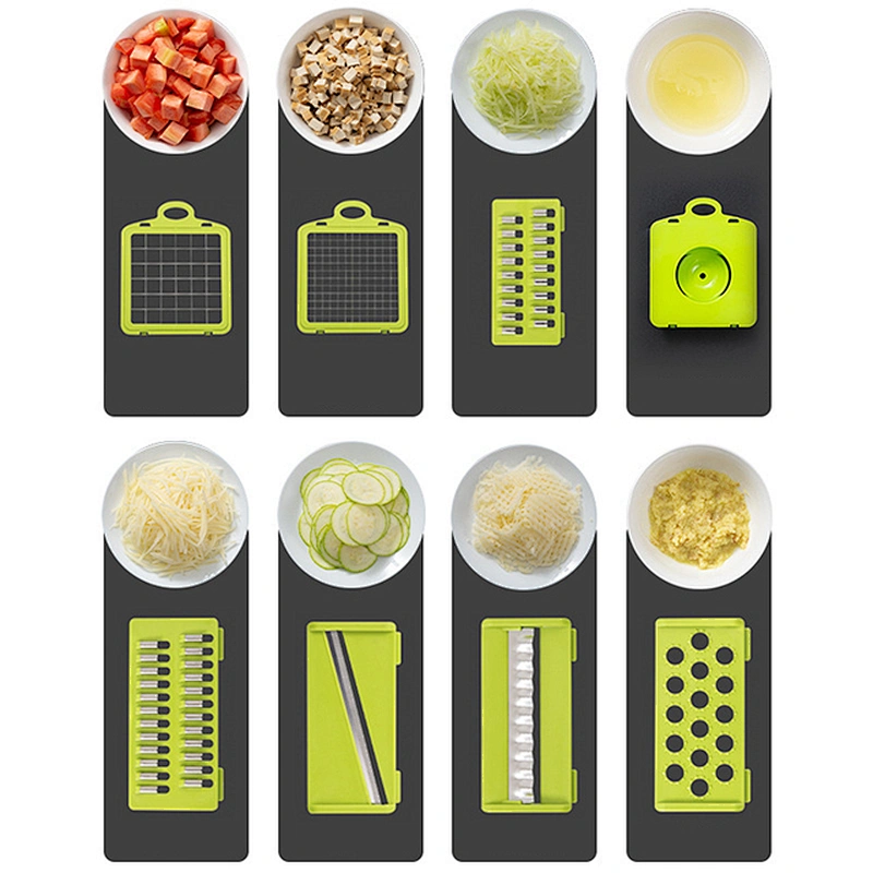 manual kitchen tool set plastic french fries garlic onion vegetable chopper cutter slicer with drain basket