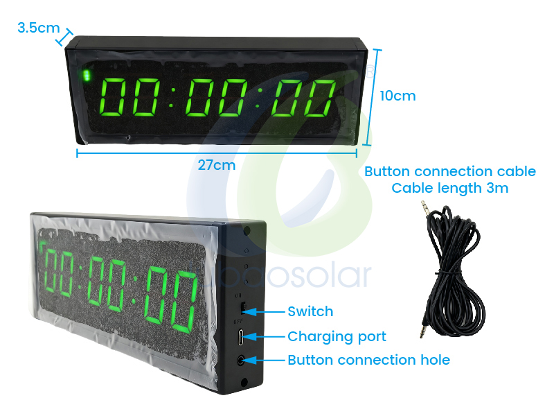 Portable countdown timer clock count up timer with start/stop button