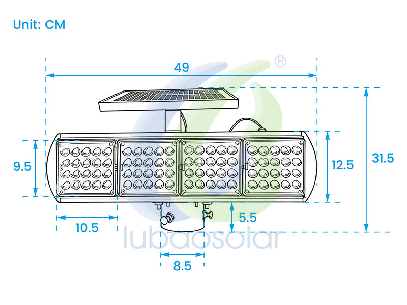 LB-L19 Standard model/Deluxe model Red and blue solar led strobe lights