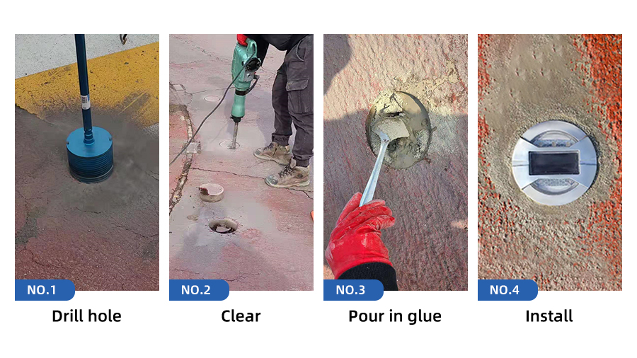 IP68 Salt resistant aluminum underground solar road marker
