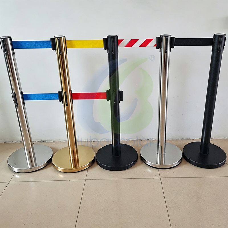 LB-BB05 Stainless steel double layer crowd control stanchion retractable belt stanchions