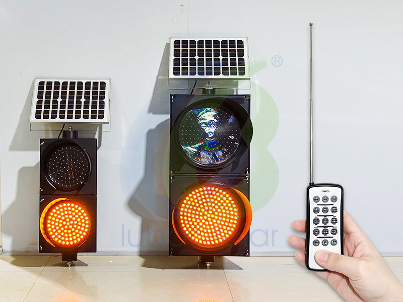 LB-L2 Solar double lamp yellow flashing traffic light blink yellow light flashing yellow light