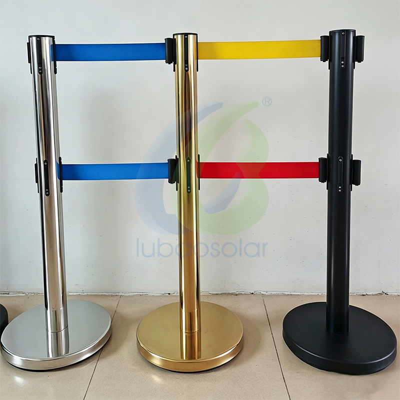LB-BB05 Stainless steel double layer crowd control stanchion retractable belt stanchions