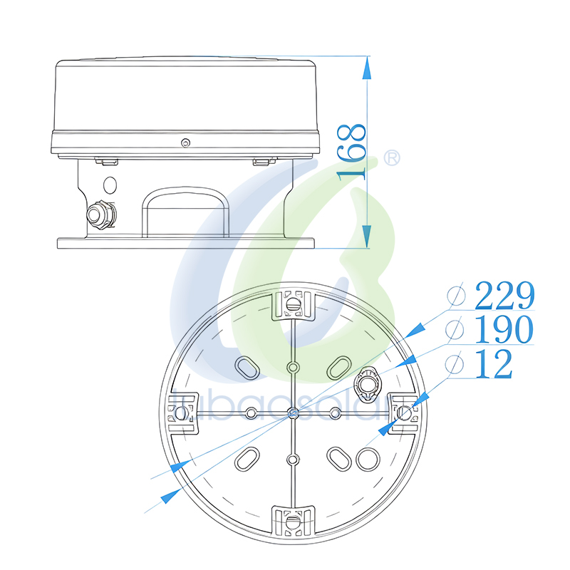 LB-MI-A2 Medium intensity aviation obstruction light for towers