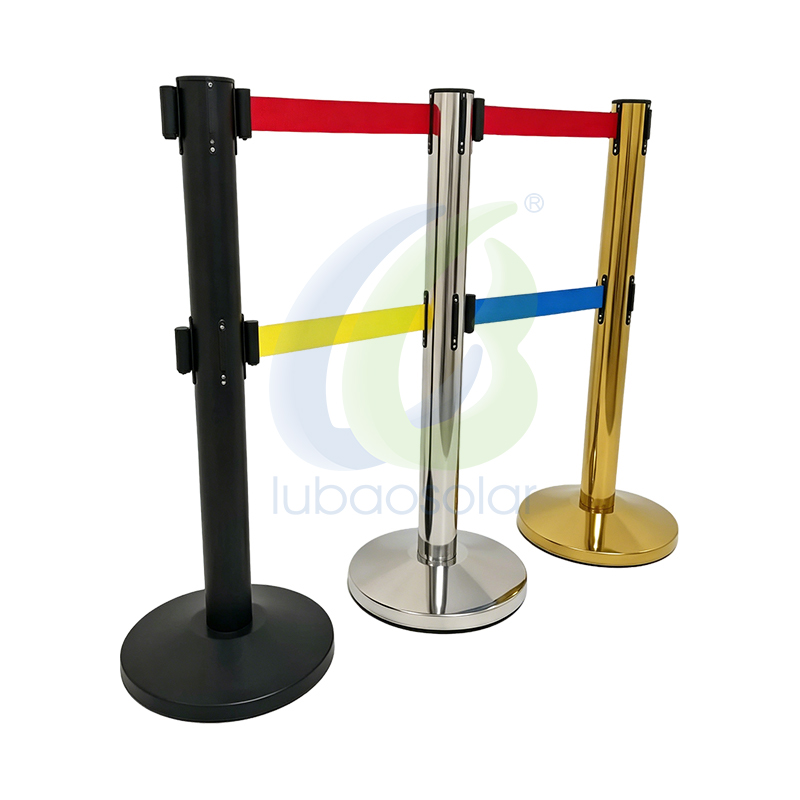 LB-BB05 Stainless steel double layer crowd control stanchion retractable belt stanchions