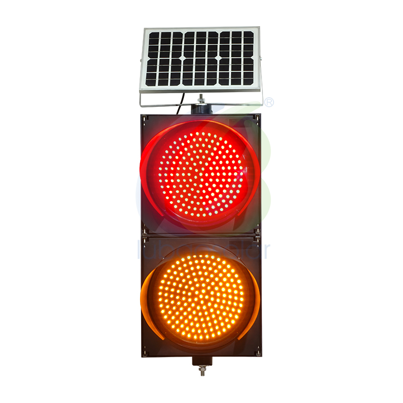 LB-L2 Solar double lamp yellow flashing traffic light blink yellow light flashing yellow light