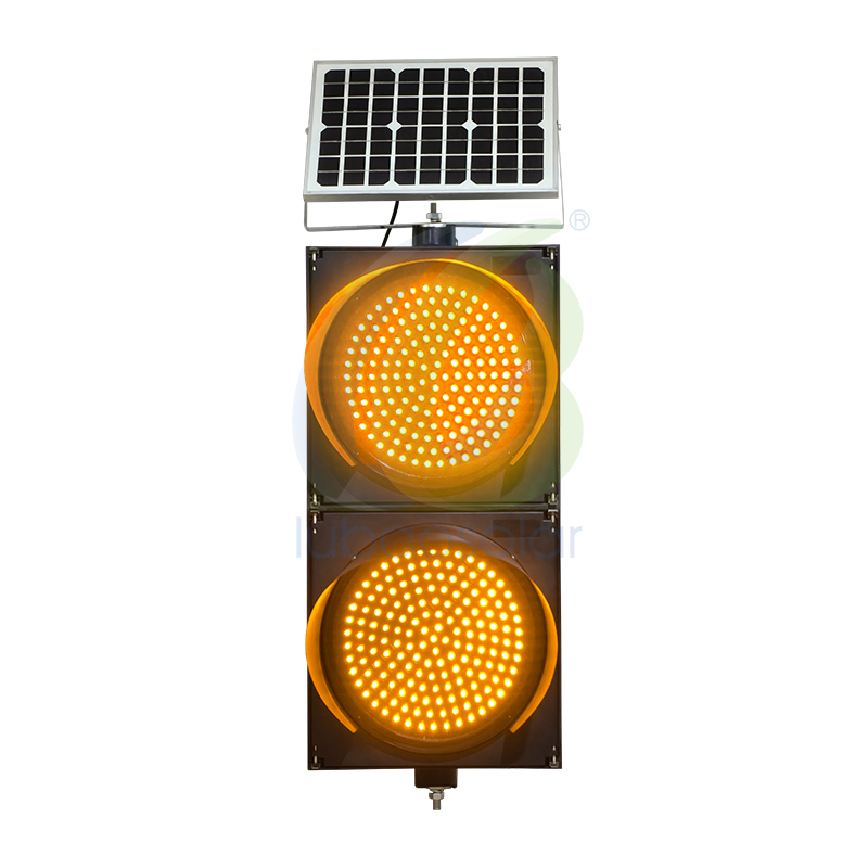 LB-L2 Solar double lamp yellow flashing traffic light blink yellow light flashing yellow light