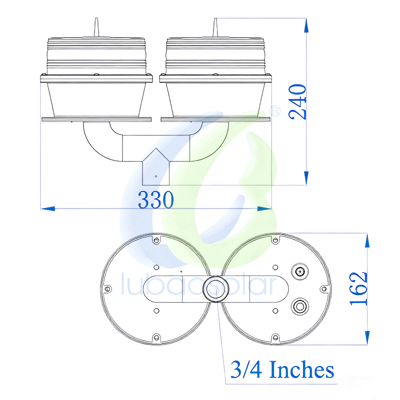 LB-LS-LD2 Low-intensity solar aviation light double obstruction light