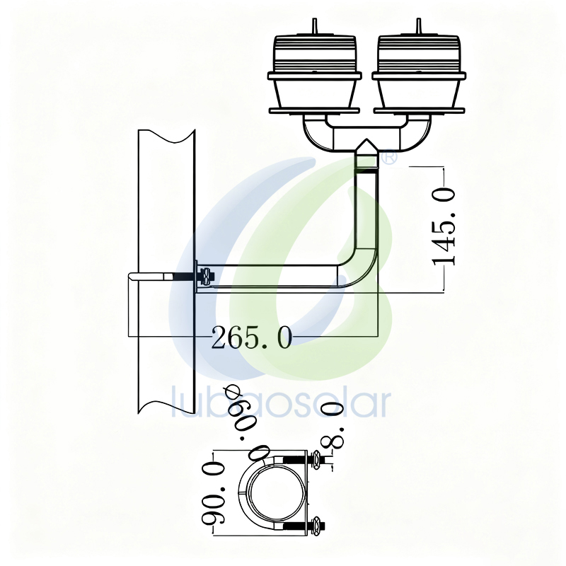 LB-LS-LD2 Low-intensity solar aviation light double obstruction light