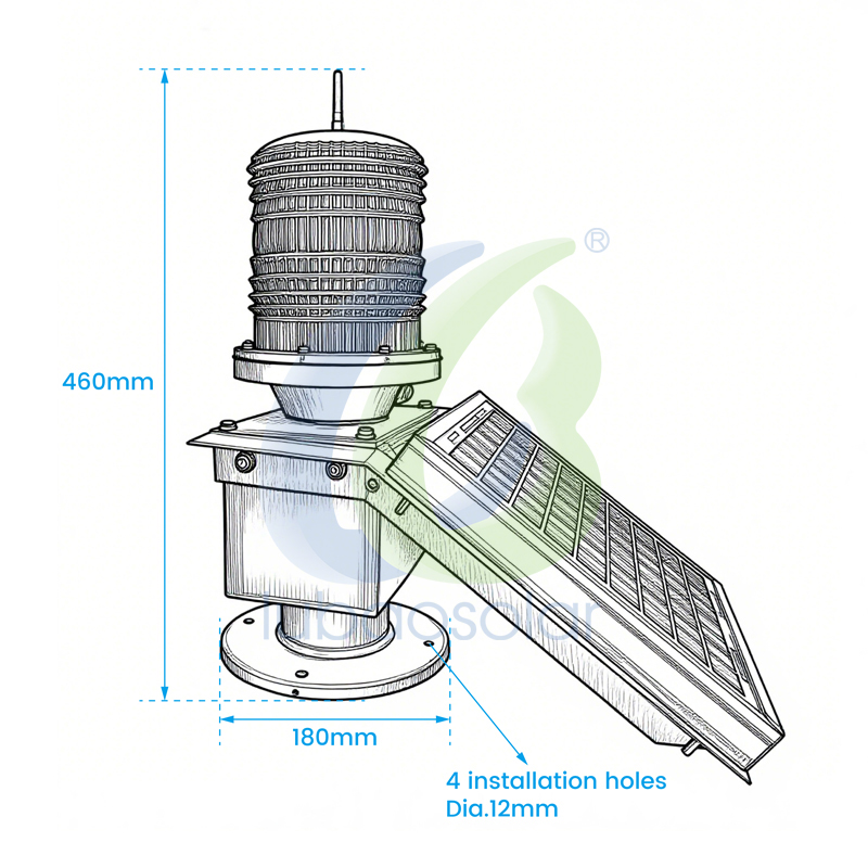 TGZ-122 Solar beacon light aircraft warning light