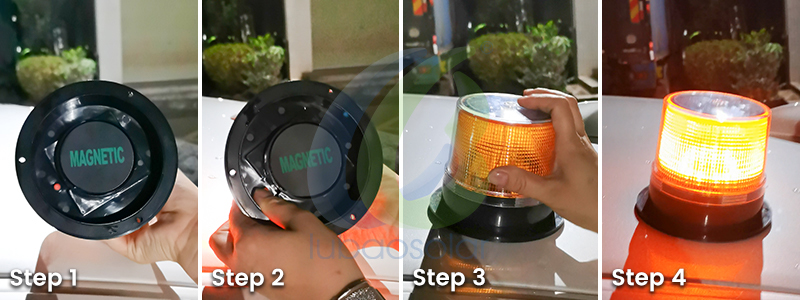 LB-6280 Solar magnetic beacon lights roof light magnetic flashing light