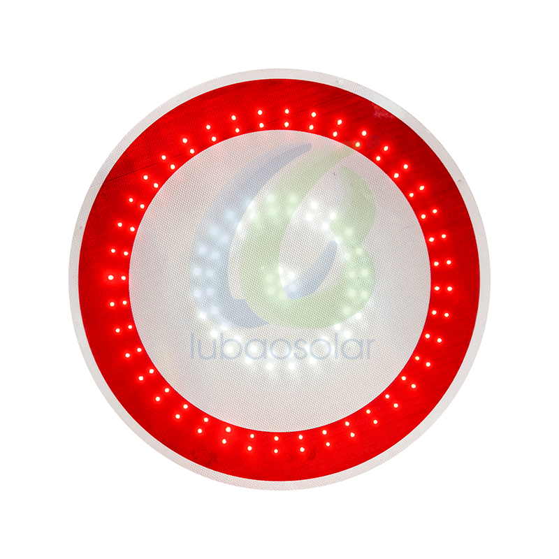 Red white reflective flashing stop sign post