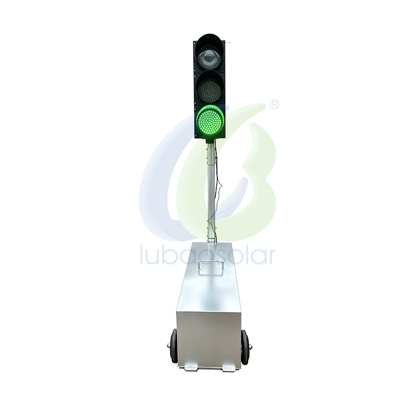 Foldable temporary traffic light portable traffic lights system