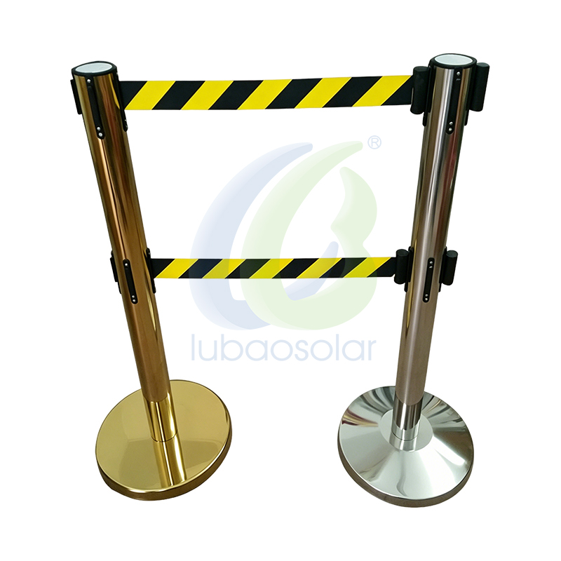 LB-BB05 Stainless steel double layer crowd control stanchion retractable belt stanchions
