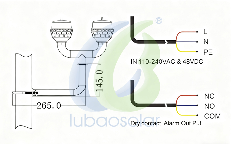 LB-LI-D2 Double light aviation obstruction light
