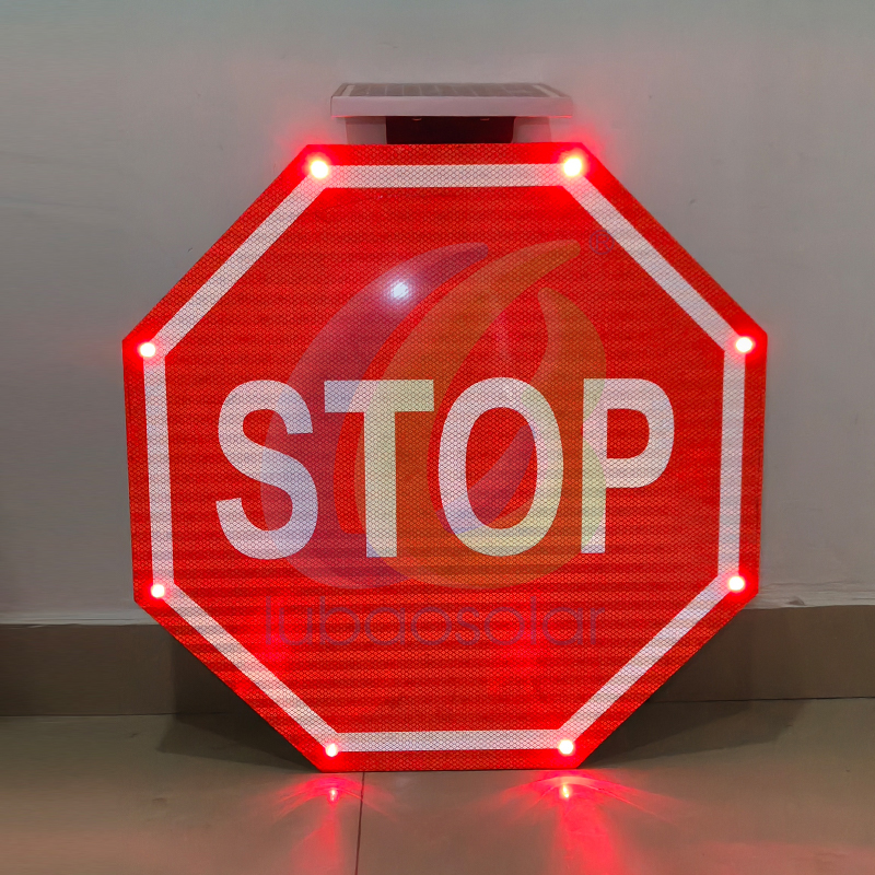 LB-TTS01 LED sign STOP sign solar traffic signs reflective sign