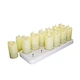 Rechargeable Wind-Activated Candle (1 set with 12 pieces, yellow light, no remote control)