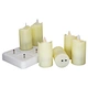 Rechargeable wind-driven candle (1 holder with 6 yellow lights, no remote control)