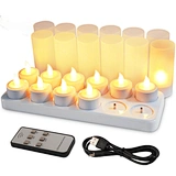 LED Candle Lights 12-Pack Flashing Rechargeable Candles for Home Decor