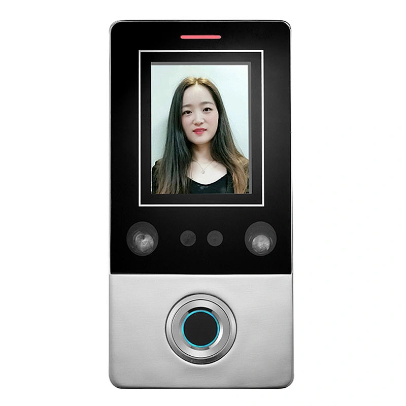 Facial recognition access control and reader with semiconductor fingerprint