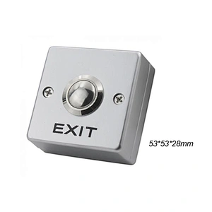 86*86mm DC 12V Push Exit Release Button Switch with Button Box for Door Access Control System