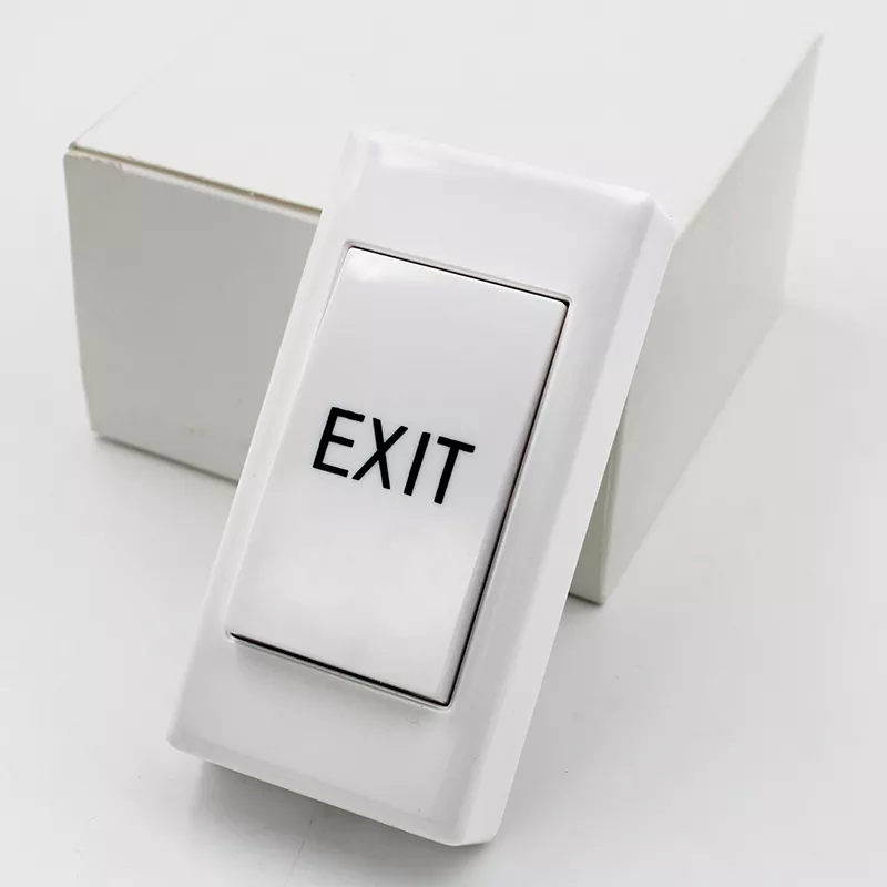 White Plastic Mini Push Exit Button Door Exit Release Button Security Access Control System