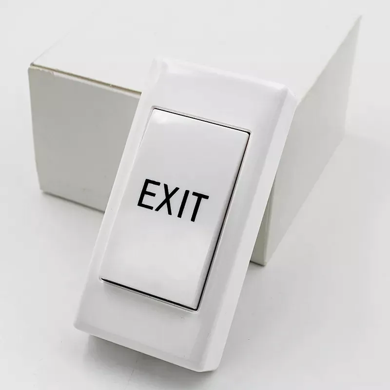 White Plastic Mini Push Exit Button Door Exit Release Button Security Access Control System