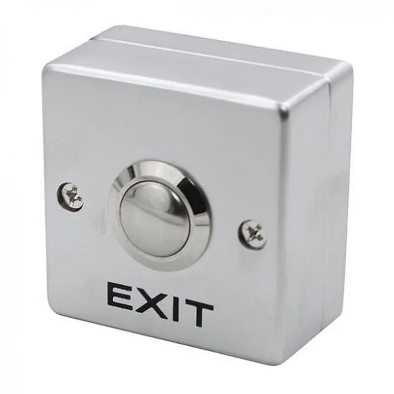 86*86mm DC 12V Push Exit Release Button Switch with Button Box for Door Access Control System