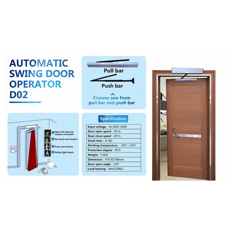 Automatic Door Closer Swing Gate Opener Garage Door Opener With Remote Control