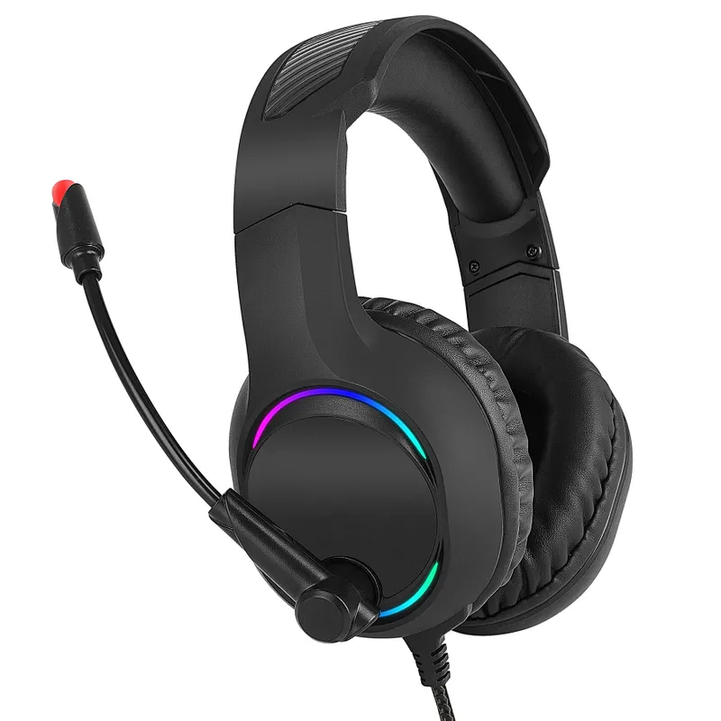 Gaming headphone with LED light