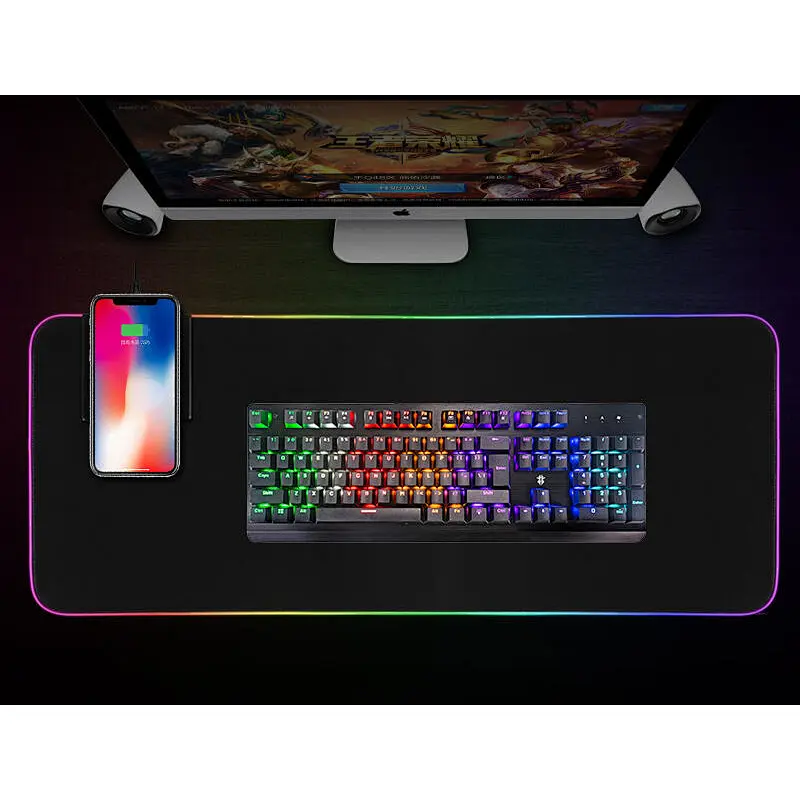 RGB gaming mousepad with wireless charger