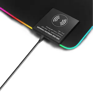RGB gaming mousepad with wireless charger