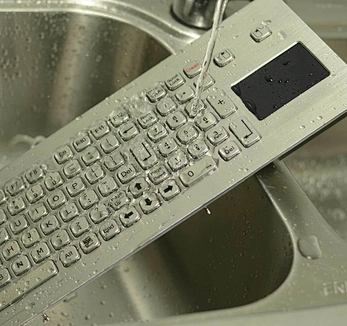 panel mounted metal industrial usb wired keyboard with sealed touchpad