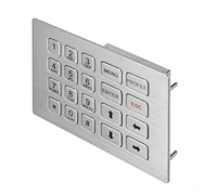 Vandal proof waterproof 20 keys USB metal numeric stainless steel keypad