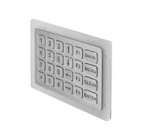 IP67 dynamic vandal proof Stainless Steel industrial numeric keypad