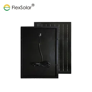 Black aluminium frame glass monocrystalline 25W solar panel 25w solar glass panel systems