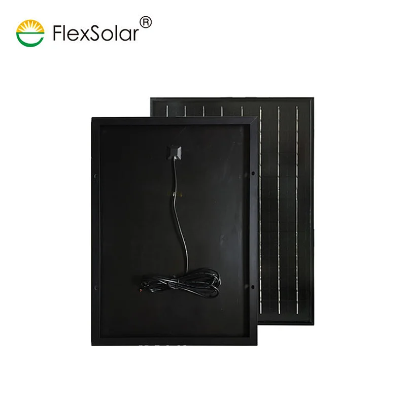 Black aluminium frame glass monocrystalline 25W solar panel 25w solar glass panel systems